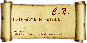 Czifrák Nikolett névjegykártya